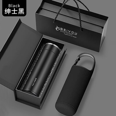 高端保温杯男款女士2024t新款一键开盖大容量车载焖泡茶水杯子定