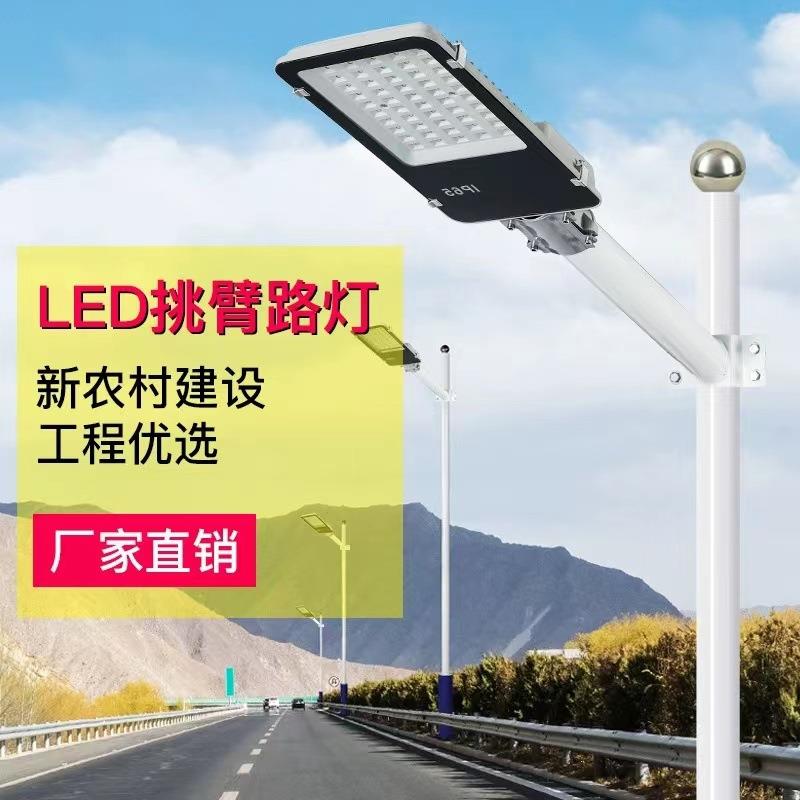 金豆led路灯头IP65户外防水新农村灯220V小区道路灯挑臂路灯杆墙