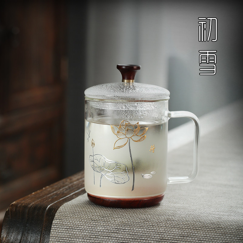 泡茶杯耐热男士高档过滤水杯家用茶水分离绿茶透明玻璃杯带盖杯子