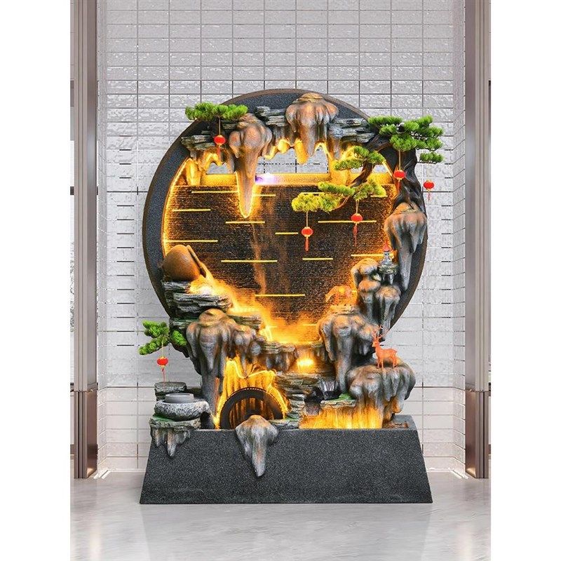 装饰假山流水喷泉客厅水幕墙摆件风阳台花园庭院鱼池造景循环水屏,家居饰品,户外/庭院摆件,淘宝优惠券,粉丝福利购,淘宝优惠卷