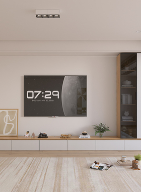 小户型加长电视机柜现代简约客C厅家用储物柜一体组合背景墙柜