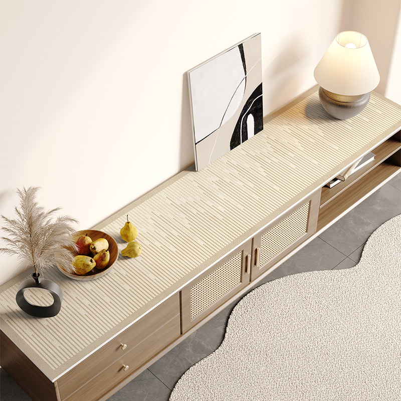 侘寂线条餐d边柜垫防水防油茶几台布玄关边柜电视机柜长条耐磨桌