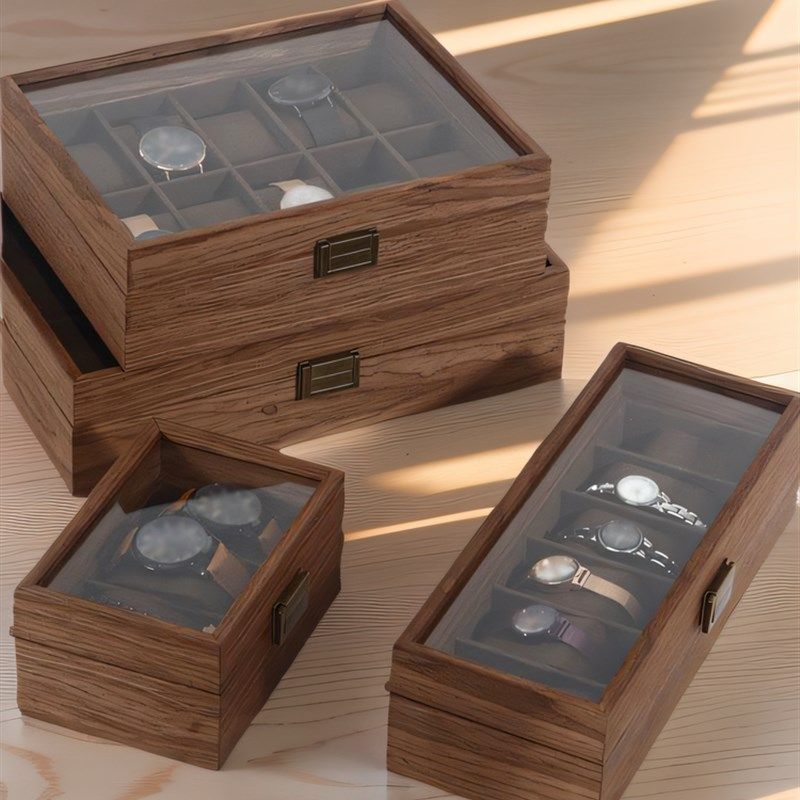胡桃木纹软枕手表盒手表箱手表首饰一体收纳盒双手表收藏整理盒子,收纳整理,手表收纳盒/架/套,淘宝优惠券,粉丝福利购,淘宝优惠卷