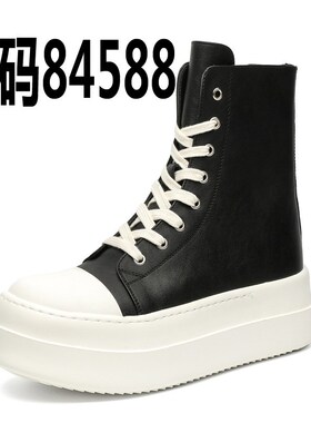 情侣厚底大头帆布鞋男小众美式高街板鞋百搭增高休闲鞋18458-J