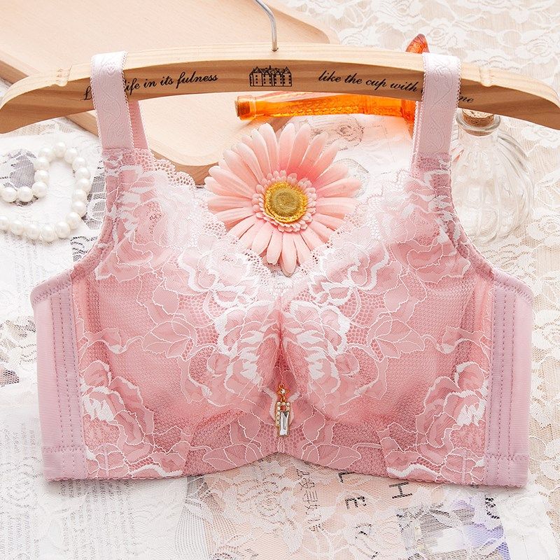 大胸显小文胸薄款有钢圈聚拢防下垂D收副乳内衣女全罩杯超薄胸罩