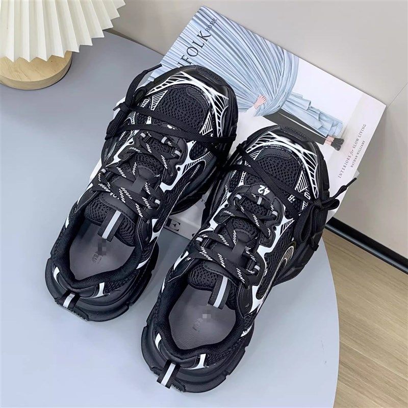 2024秋季新款厚底老爹鞋男潮流时尚休闲鞋小众百搭透气网面运动鞋,流行男鞋,老爹鞋,淘宝优惠券,粉丝福利购,淘宝优惠卷