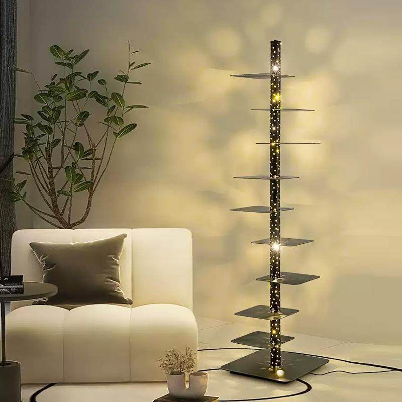 亚马逊氛围感星空落地灯现代简约客厅沙发旁书房卧室置物铁艺灯具