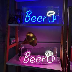 跨境新品 饰灯 酒吧Beer霓虹灯造型灯彩灯网红氛围灯圣诞节日派对装