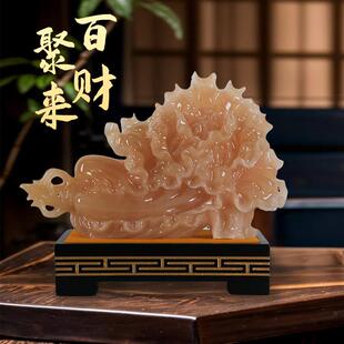 玛瑙黄百财聚来白菜摆件新中式摆件客厅电视柜酒柜桌面家居装饰品