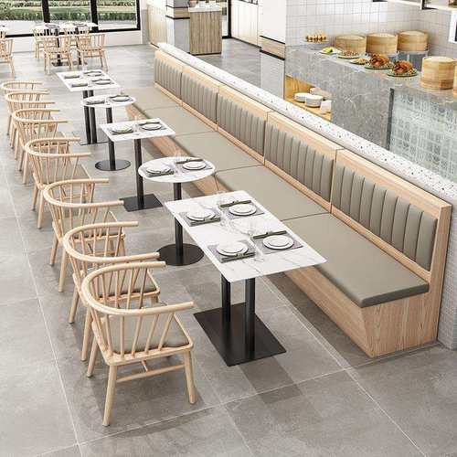 商用餐饮火锅店汉堡小吃店靠墙卡座沙发咖啡厅甜品奶茶店桌椅组合