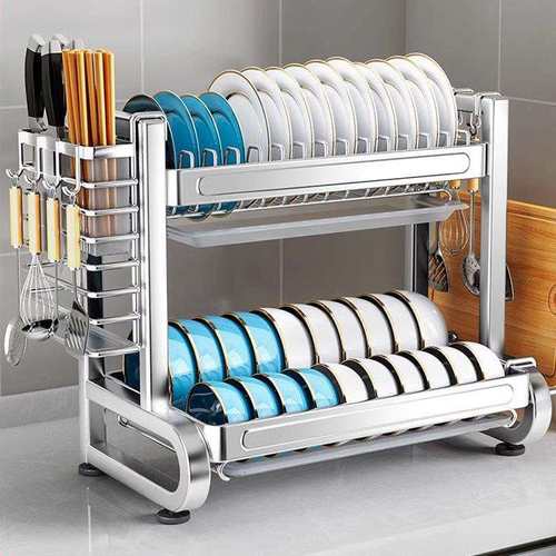 304不锈钢厨房置物架碗碟碗盘沥水架多功能放碗架碗筷收纳盒碗柜