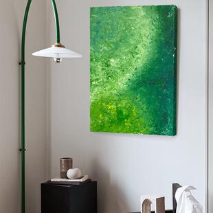 绿意盎然现代抽象客厅沙发装饰画绿色小清新卧室书房壁画玄关挂画