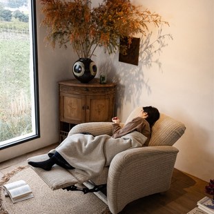 支吾羚羊椅电动功能单人沙发布艺休闲单椅零靠墙可躺可睡懒人沙发