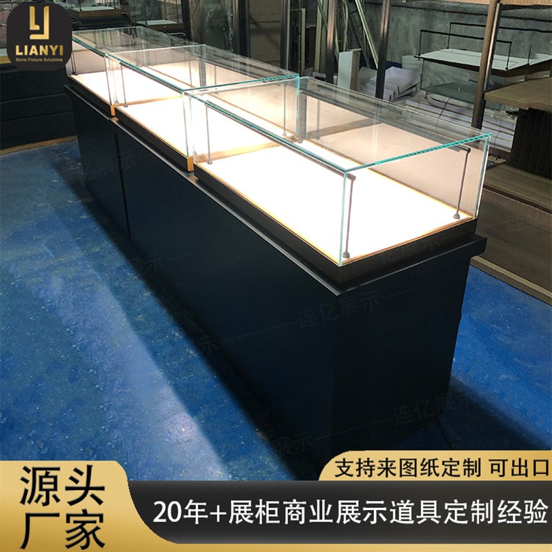 生产定制珠宝展示柜首饰柜台圆形手表玻璃柜扇形黄金翡翠饰品展柜