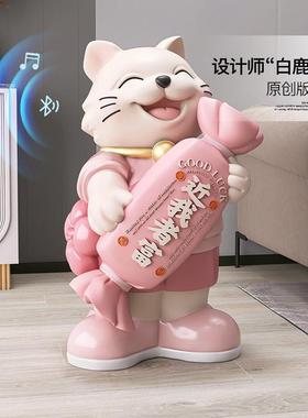 开业招财新店新居雕塑猫摆件玄关大型家居新款客厅乔迁装饰品礼品