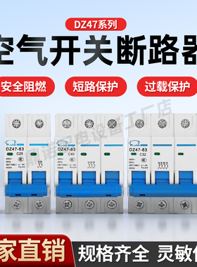 DZ47-63空气开关1p家用总电闸16a32a63a空开c45小型断路器2p3p4p