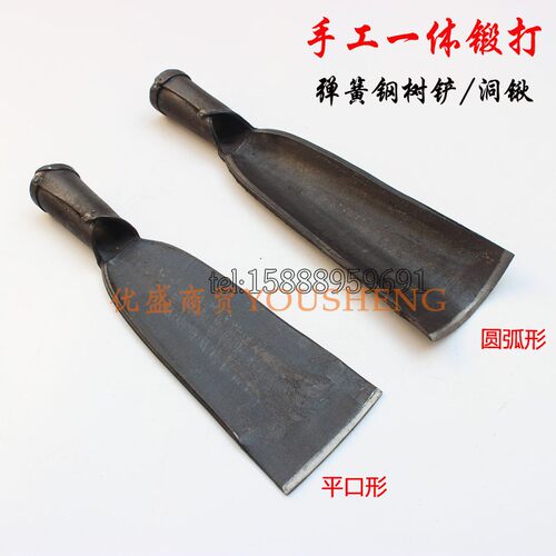 挖树铲弹簧钢锻打洞锹弧形铲子起苗树根铁锹洛阳户外挖沟农用神器