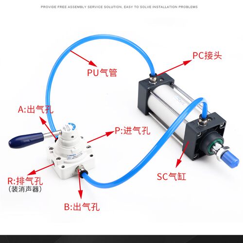 气动元件手转阀气动手动阀三位四通4HV230-08 4H330-10 4HV430-15
