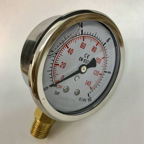 CE EN 837-1 0-10bar /0-140psi ZG1/4 直径68mm 背后61mm 防震表