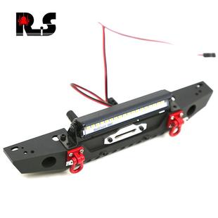 1/10攀爬车前杠TRX4 SCX10 90046金属前保险杠攀爬车通用带灯Y001