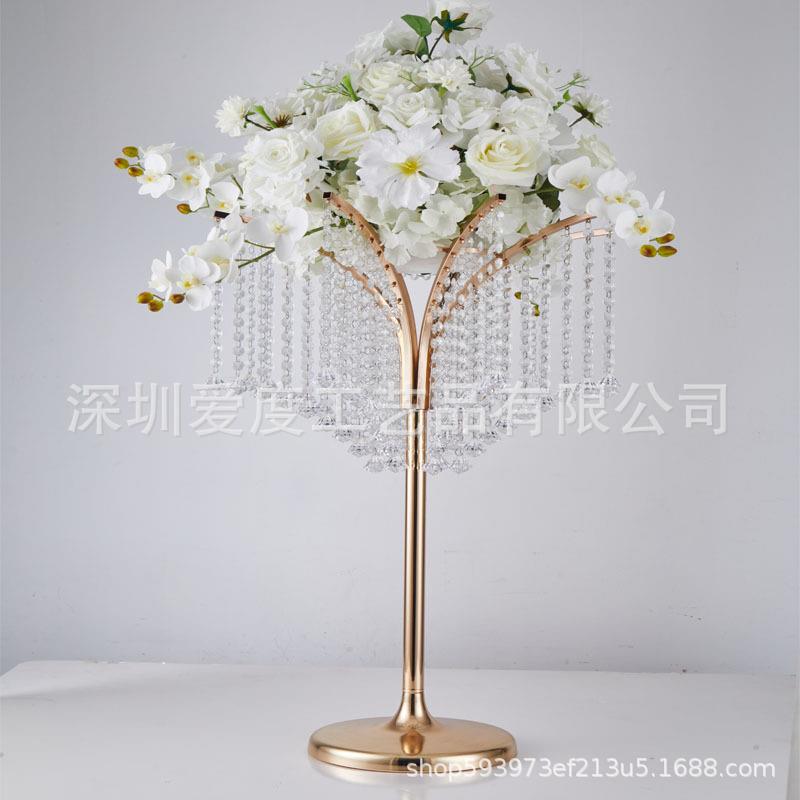 婚庆道具水晶桌花器主桌婚礼堂欧式铁艺架子装饰品新款亚克力摆件