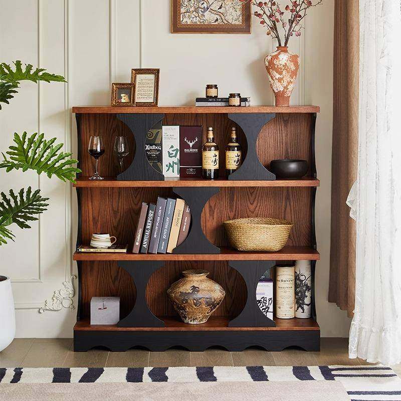 实木书柜客厅靠墙落地置物架简约现代收纳储物柜卧室家用展示柜子