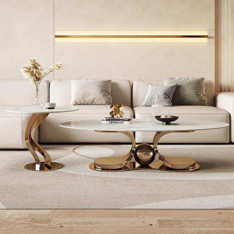 亮光茶几组合轻奢现代简约客厅家用小户型意式极简设计师款感桌类