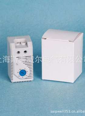 35MM导轨安装KTS011温控器 蓝色常开型风扇控制器 小型恒温器