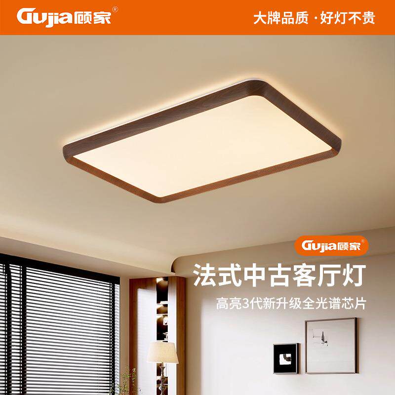 顾家客厅吸顶灯侘寂风大厅灯中古风灯具美式复古卧室中山灯具357L