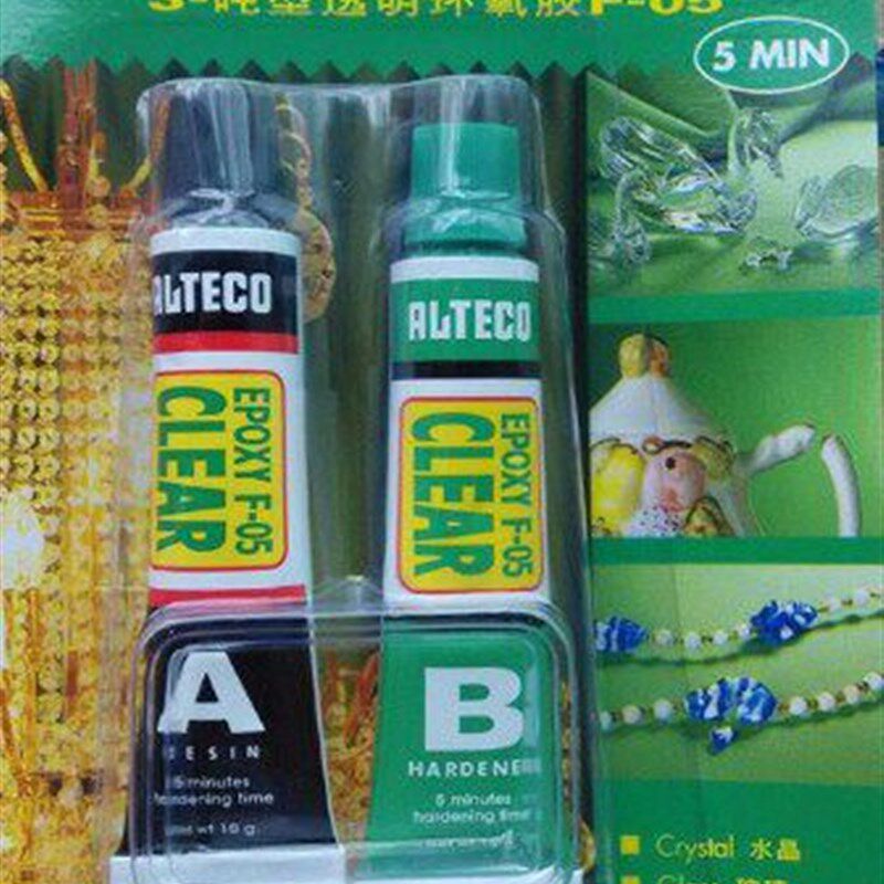 ALTECO安特固F-05透明环氧树脂AB胶耐高温3-TON吨强力万能胶20克