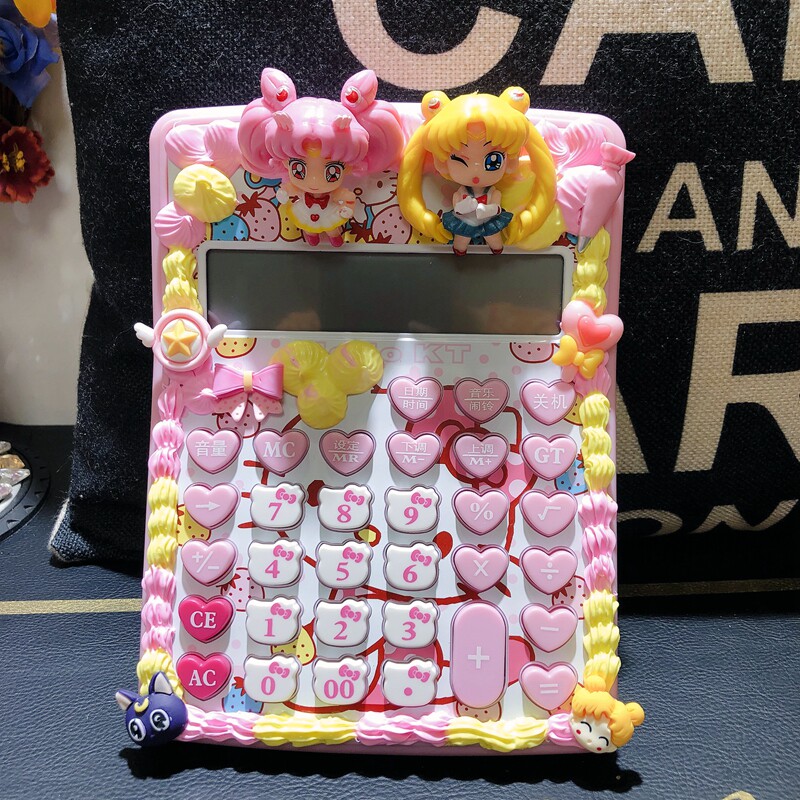 卡通奶油胶语g音计算器大按键少女心真人发音计算机店铺专用多功