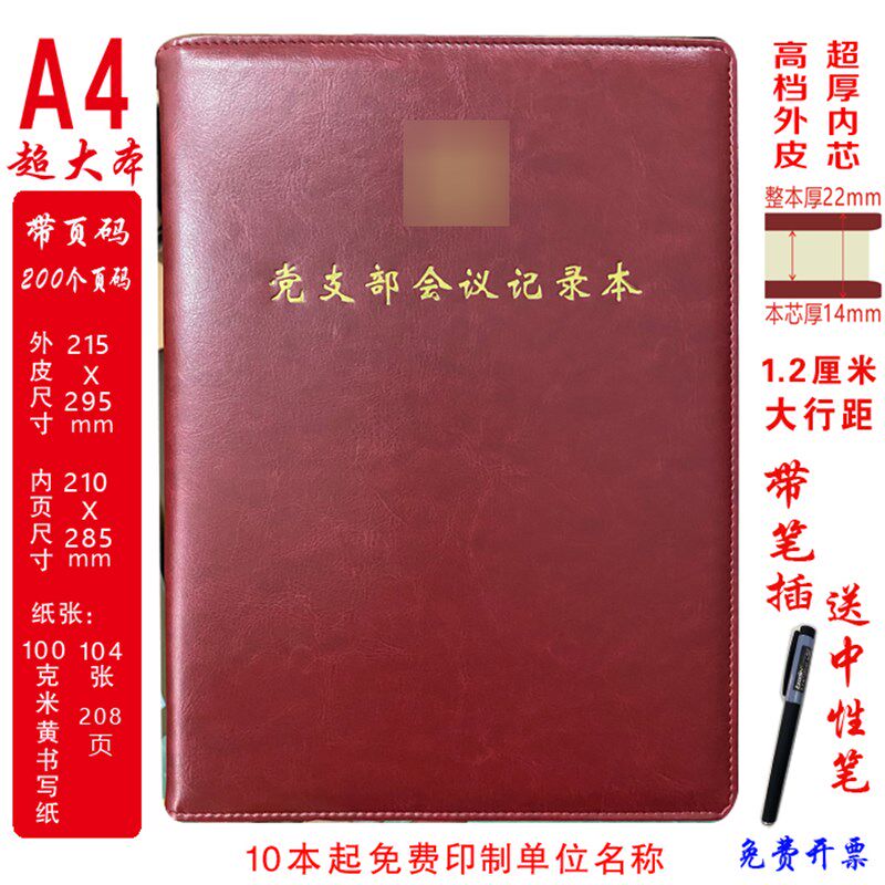 定制 党支部会议记录党小组三会一课团H支部会议记录团委会A4大本