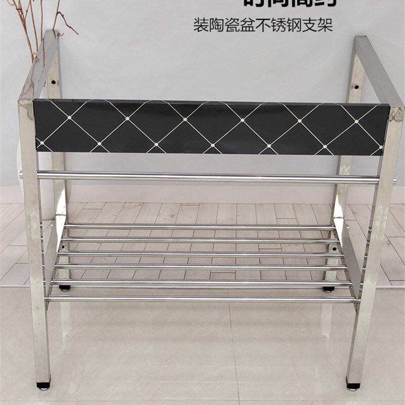 装陶瓷洗脸盆支撑架阳台卫生间洗面洗手岩板盆洗衣V池不锈钢单支