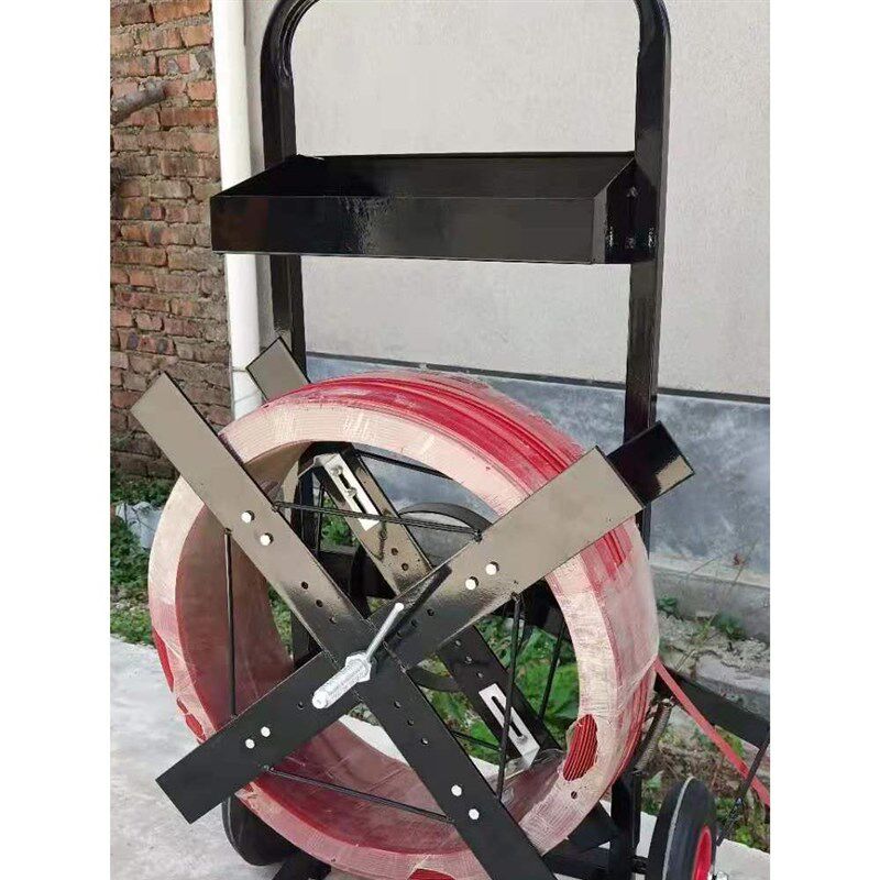 塑钢打包带小推j车带盘车圆盘打包机钢带盘车PP打包带支架子小车