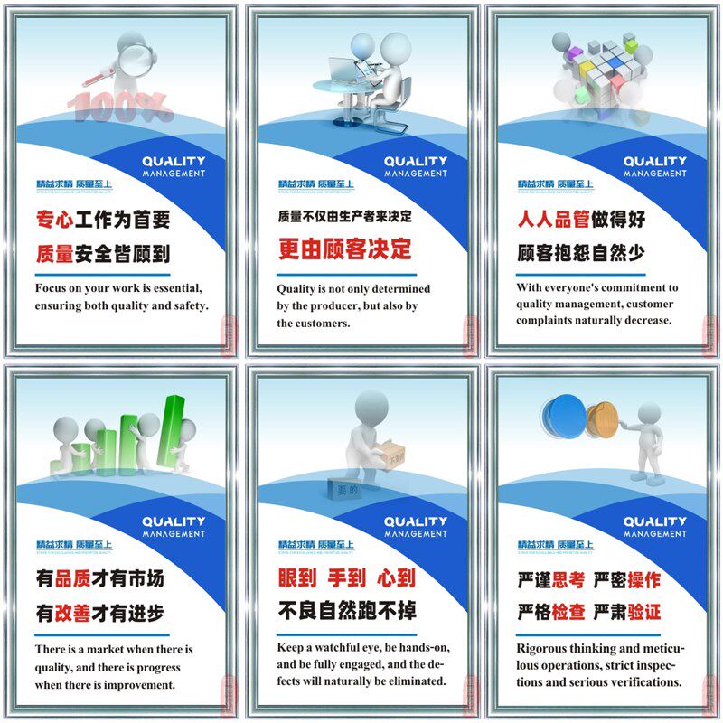 品质管理标识质量标语挂图企业工厂展板车间公司文化Y宣传牌上墙