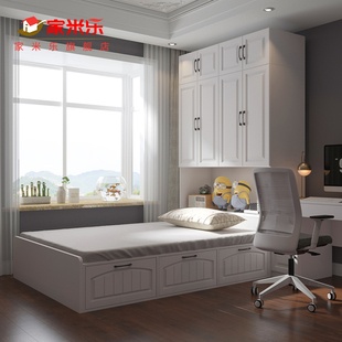 收纳床和柜子一体 卧室q 塌塌米柜子连床 儿童床衣柜书桌组合套装
