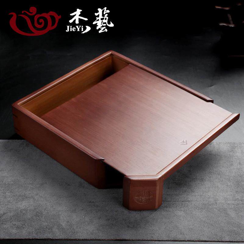 普洱茶收纳盒单层仓茶饼架子工具竹制分茶盘茶抽屉式功夫茶道新款