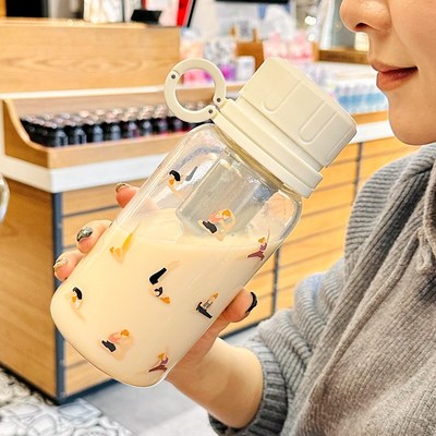 2024新款女高硼硅漂亮玻璃杯大容量泡茶杯茶水分离水杯可爱女杯子