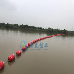 丹江口水库核心区禁航拦船浮筒 水面警示牌浮标