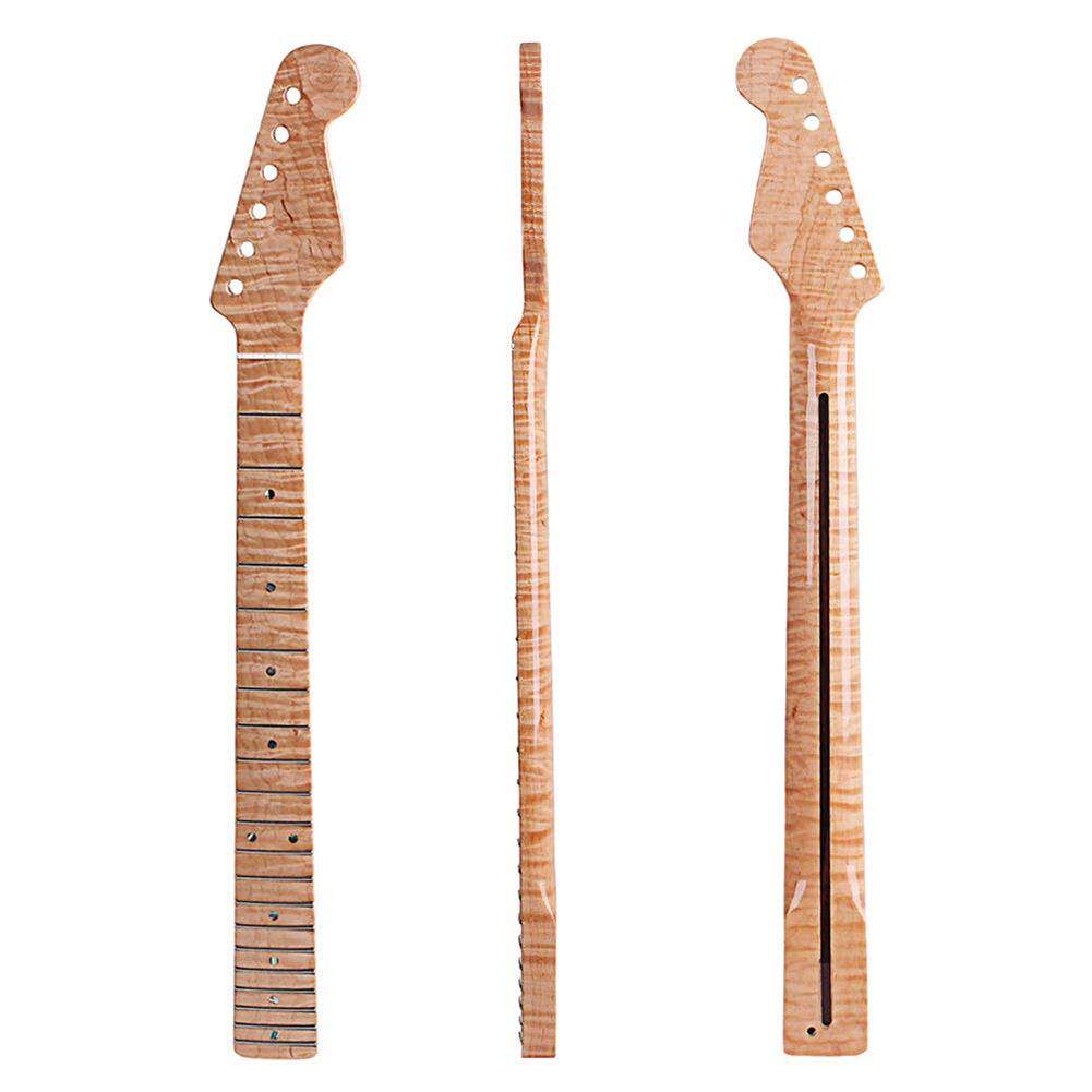21品 加拿大虎纹木电吉他琴颈柄for Fender ST贝斯电子音乐电吉它