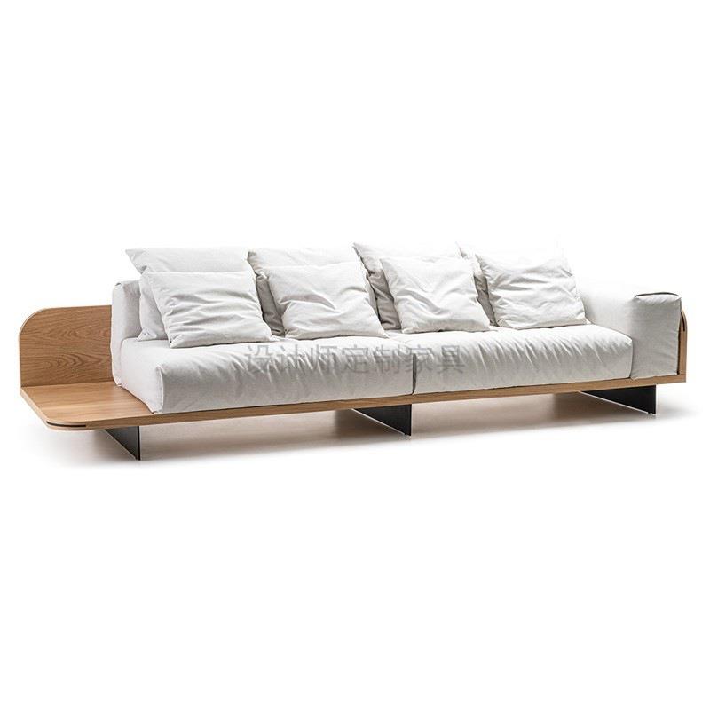 现代中式轻奢实木客厅直排沙发设计师款展厅售楼部接待沙发组合