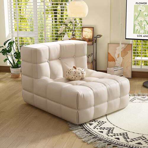 懒人沙发可躺可睡网红华夫格沙发客厅单人沙发椅榻榻米座椅窝窝椅