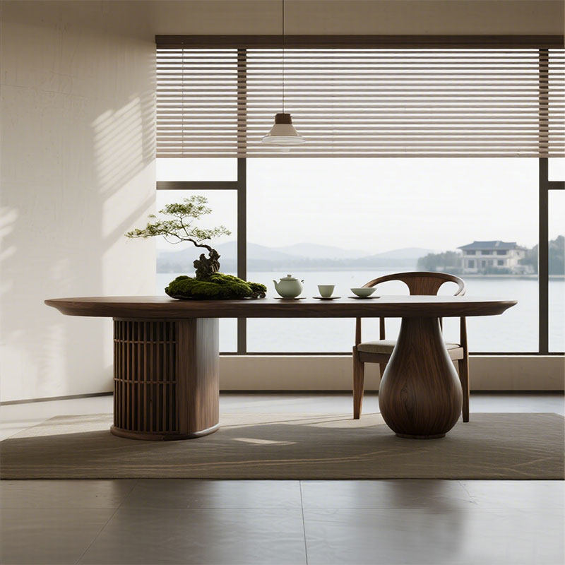 新中式家用茶台轻奢现代高级感北美黑胡桃木实木茶桌2026新款高端,住宅家具,家用茶台/茶桌,淘宝优惠券,粉丝福利购,淘宝优惠卷