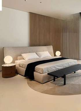 意式极简现代简约卧室大空间高靠背设计师简约布艺RAVER宽屏床