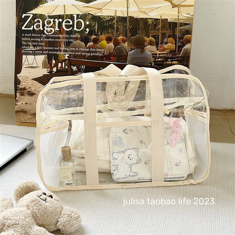 超大容量沙滩包,ins博主款经典白色系pvc透明单肩手提度假旅行包,箱包皮具/热销女包/男包,通用款女包,淘宝优惠券,粉丝福利购,淘宝优惠卷