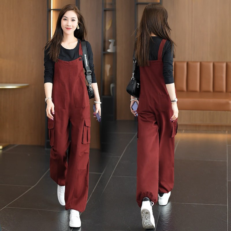 工装背带裤女士2025新款早春秋小个子显K瘦洋气减龄牛仔连体裤套