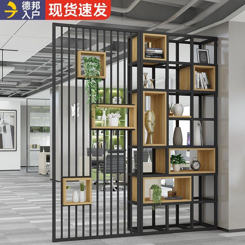 办公室隔断柜双面屏m风置物架高款公司美容院商用铁艺陈列展示架