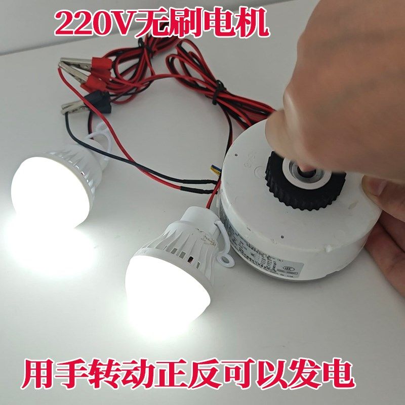 220V无刷电机 手摇发电风力发电水力G发电摩擦发电diy实验发电马