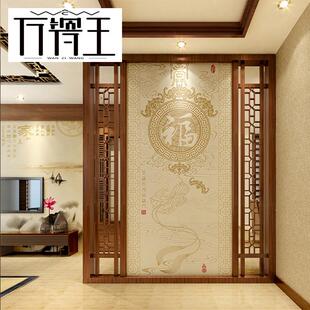 微背景瓷砖瓷砖过道n玄关墙入户门墙中式背景餐厅画晶石壁画迎福