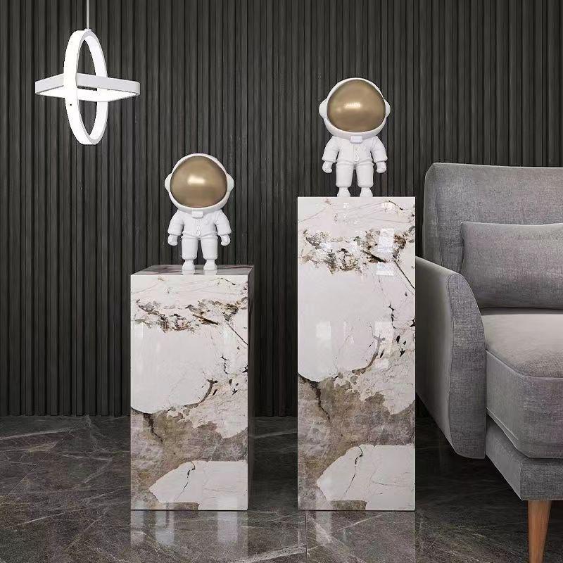 大理石雕塑摆件岩板底座展示台商场石墩客厅电视柜沙发旁落地基座